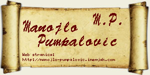 Manojlo Pumpalović vizit kartica